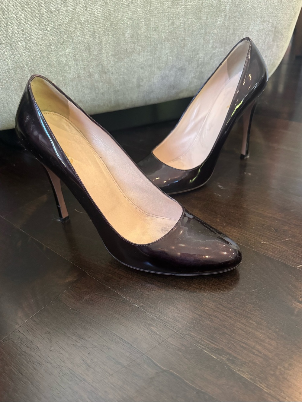 Prada Classic Patent Leather High Heel Pumps